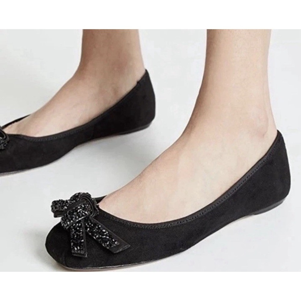 Kate Spade New York Women's Freya Ballet Flat Black Suede Women's Size 7.5